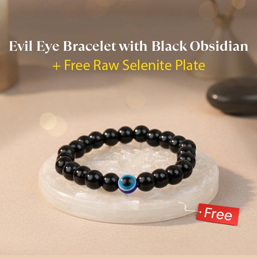 Black opsidian with Evil eye Bracelet
