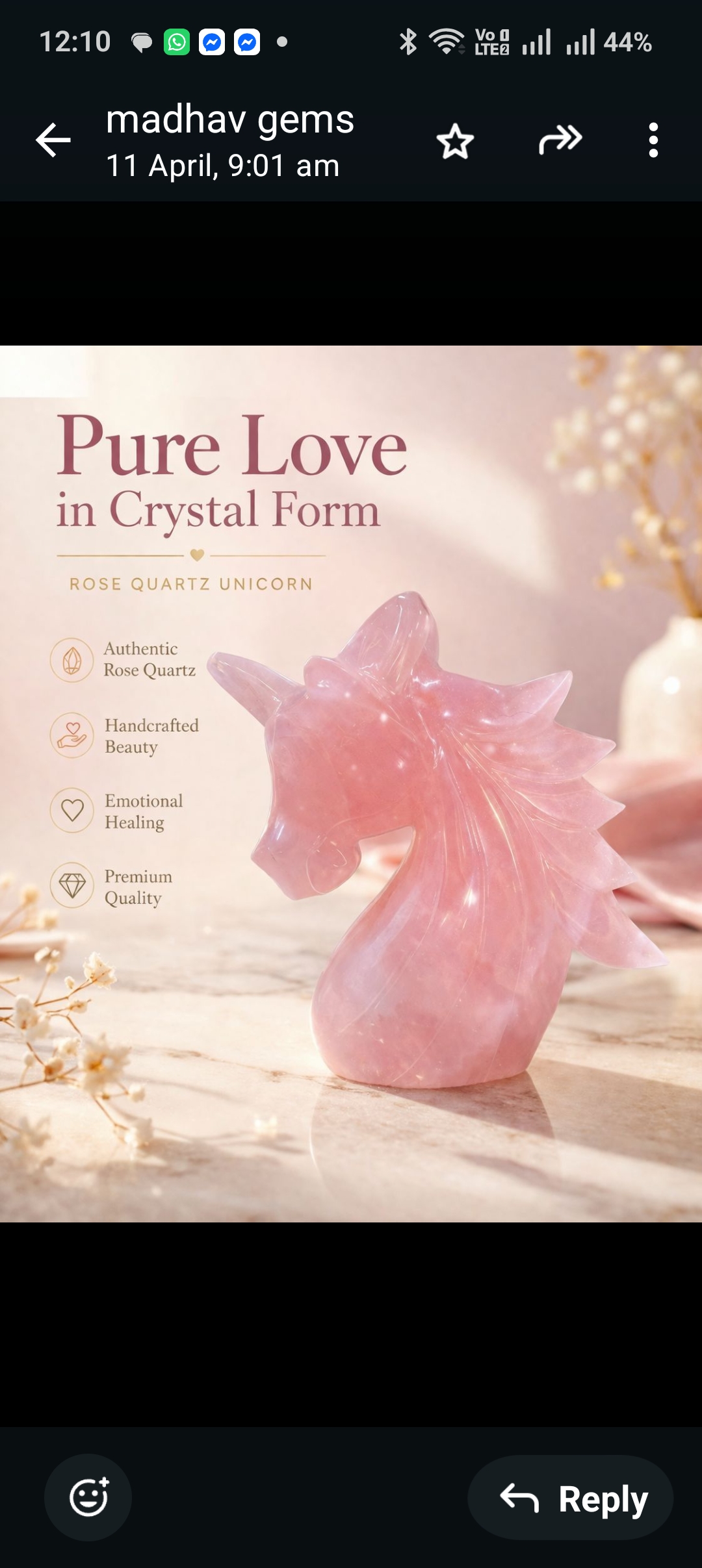 Rose Quartz unicorn horse