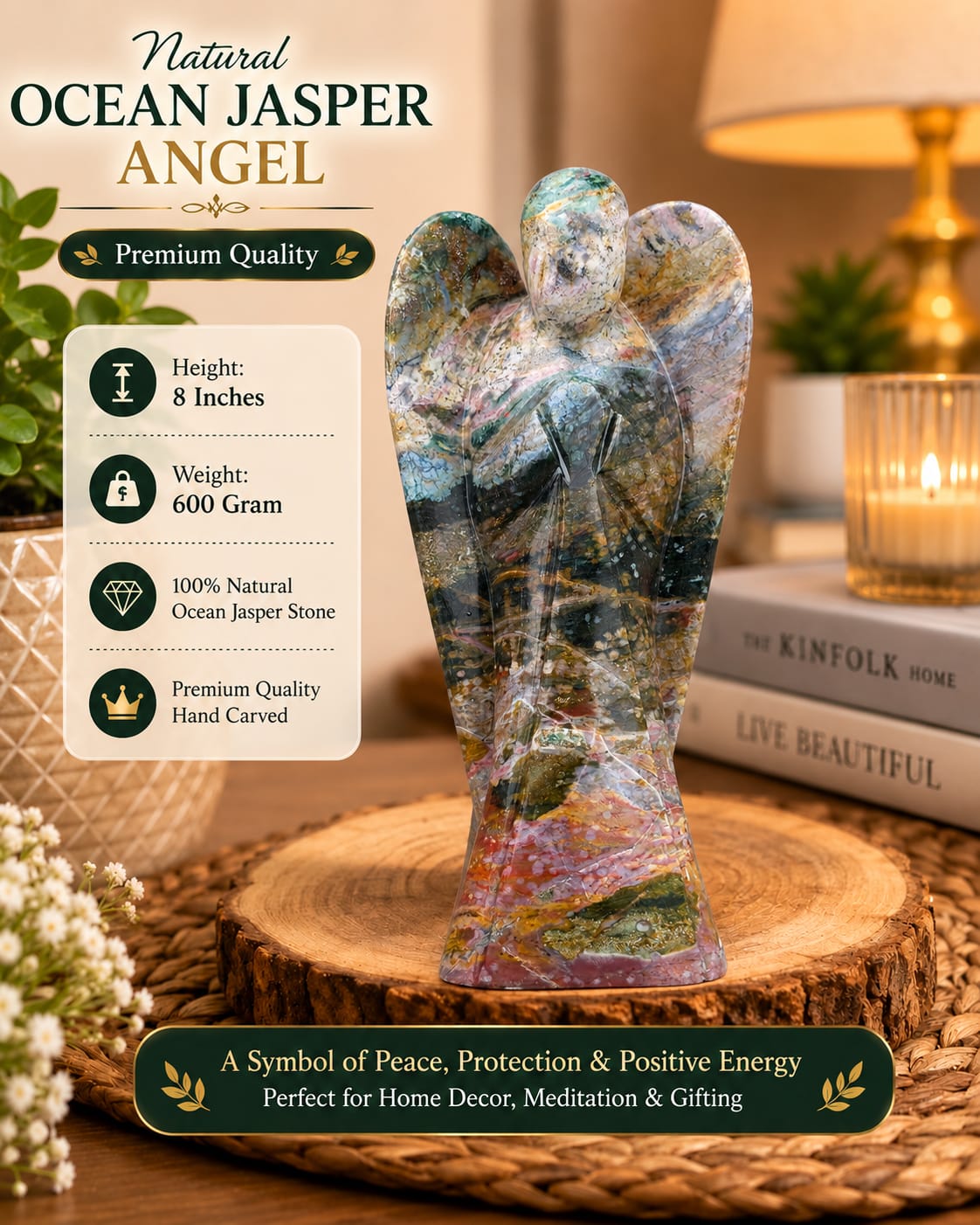 Natural Ocean Jasper Angel