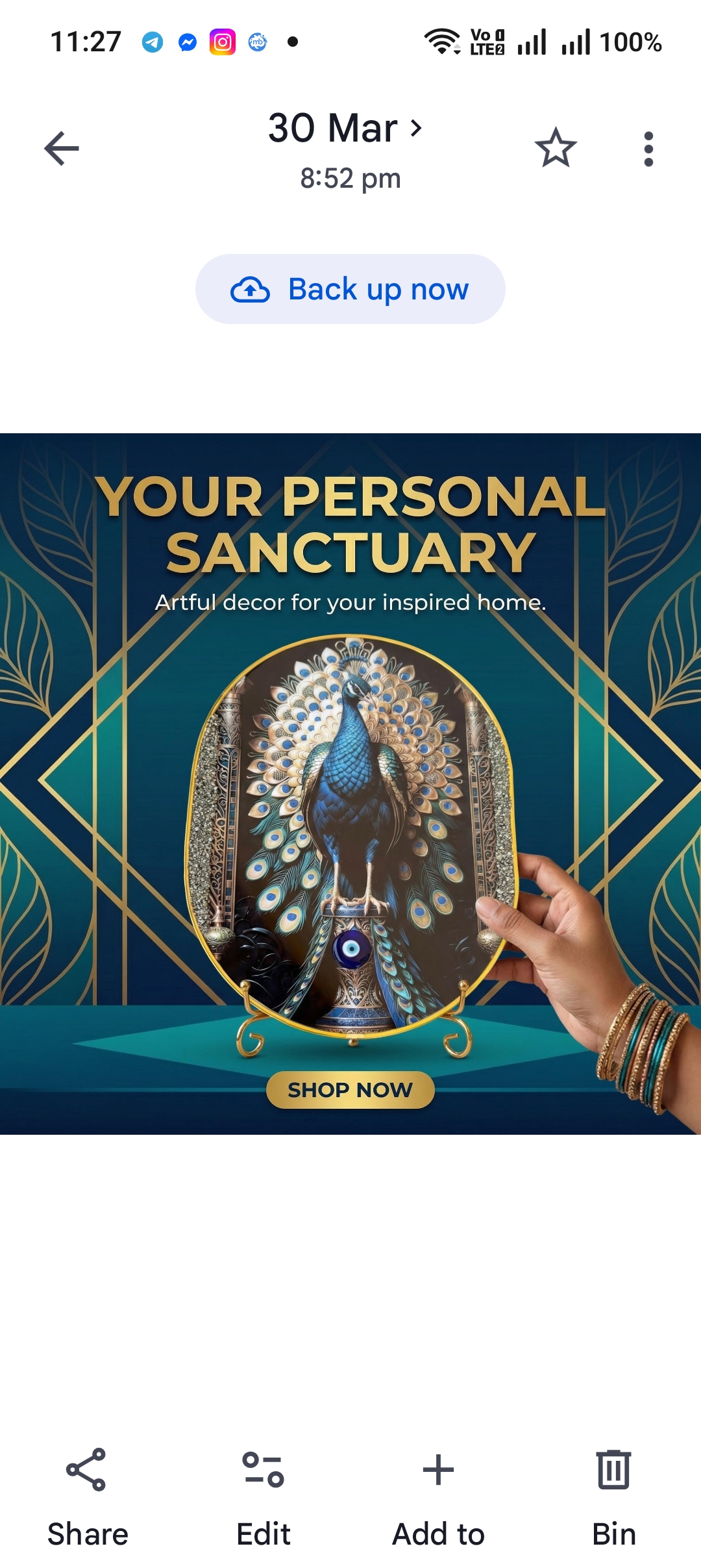 Certified Pyrite-Lapis Peacock Frame with Evil Eye