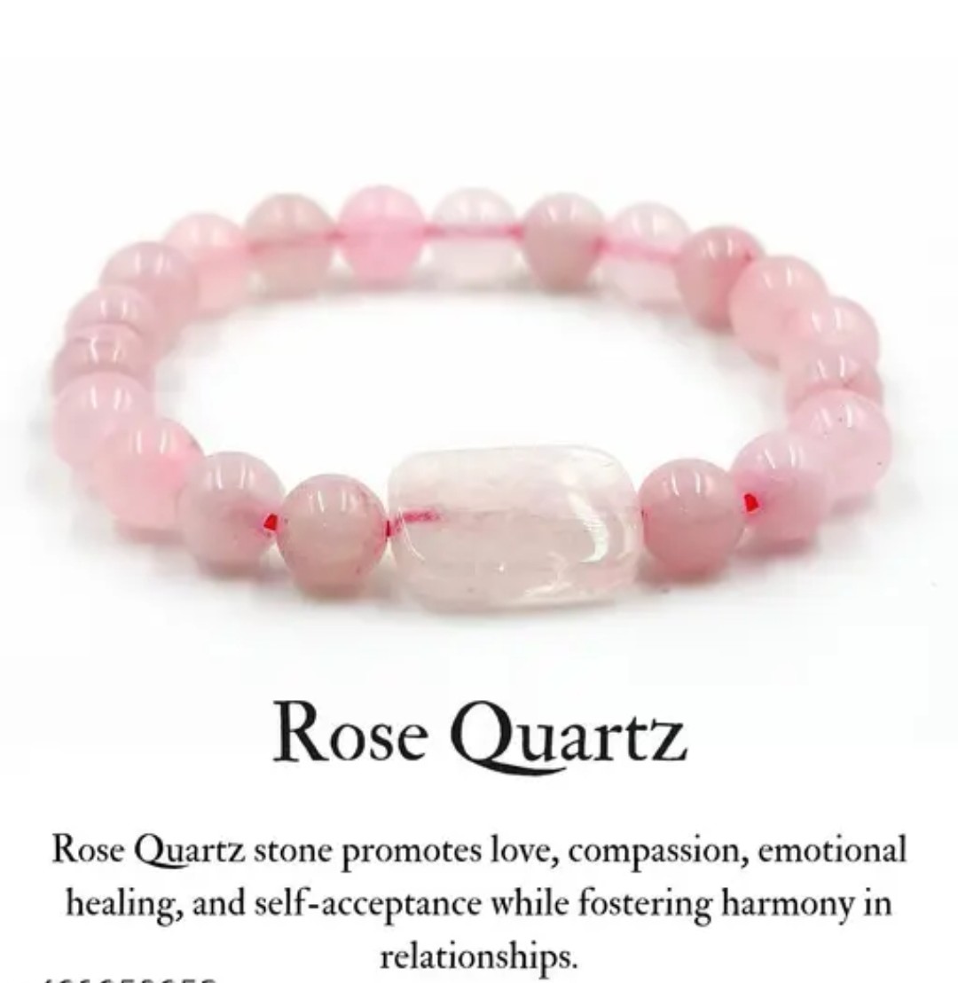 Rose quartz crystal bracelet